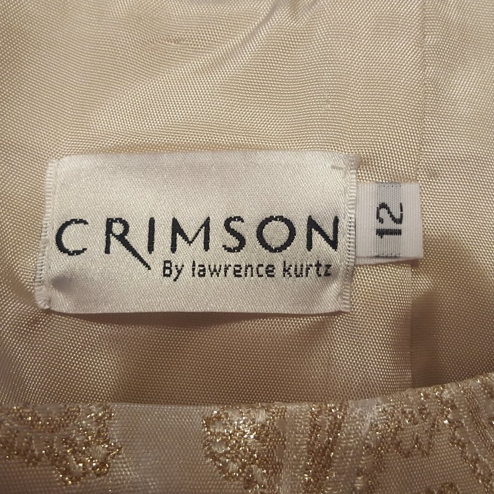 Gold and Cream Brocade Formal Pencil Skirt-CRIMSON by Lawrence Kurtz 1960s-1970s